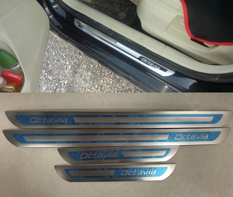 Skoda Octavia A5 Türschweller Tür Leiste Fußschutz Einstiegsleisten  Abdeckung Zubehör (Linie Stil)