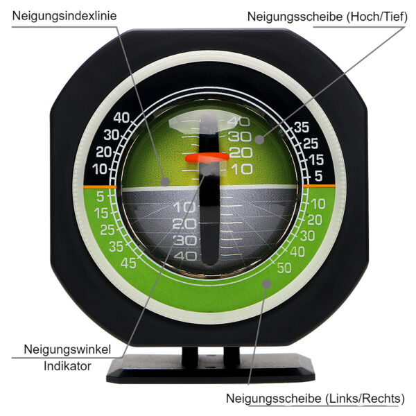 Auto-Neigungsmesser-Neigungsanzeiger-Meter-Niveau-Neigungsmesser-Verkehrssicherheits-Instrument Auto-Neigungsmesser Auto-Neigungsmesser 