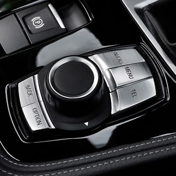 BMW Aluminium Mittelkonsole Multifunktionell Media Menu Knopf Abdeckung