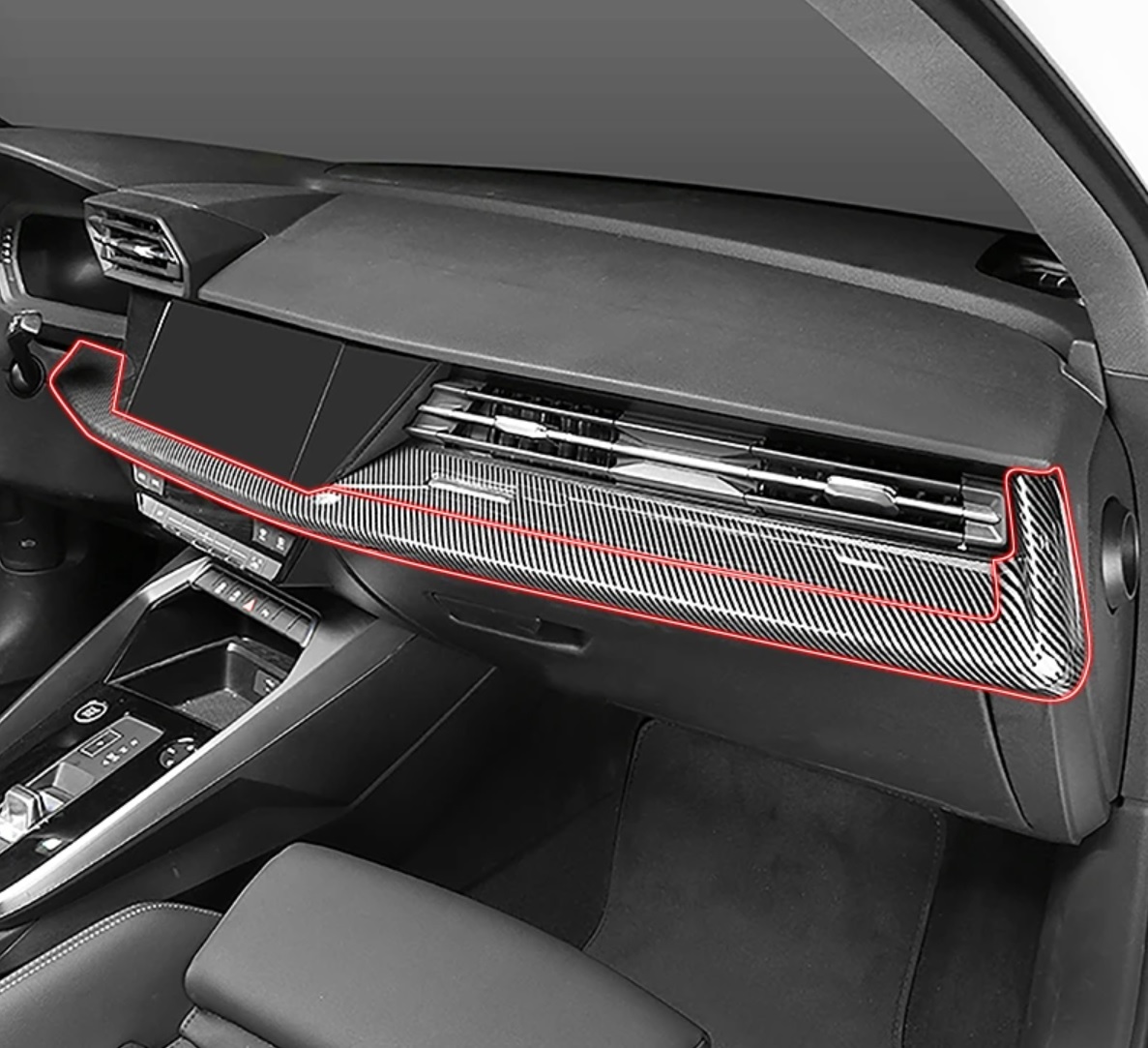 Audi A3 8Y Armaturenbrett Mittelkonsole Leiste Luftdüsen Bildschirm  Abdeckung