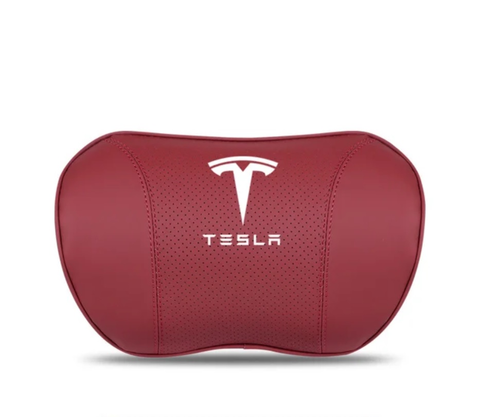 Verkauft] Set original TESBEAUTY Tesla Kopfstützenkissen weiß *NEU